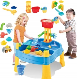 Woopie water- en zandtafel 2-in-1 met molen en 14 accessoires