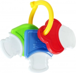 Rammelaar en bijtring in de vorm van sleutels voor baby’s