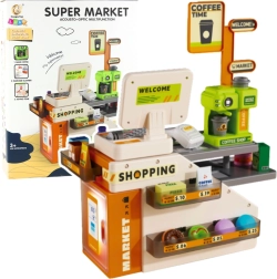 Kassa met café voor kinderen met licht en geluid, 70 stuks