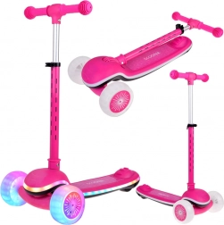 Kinder driewielige balansstep Scooter met LED-verlichting en muziek – Roze