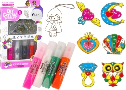 Raamhanger-vitrail om te kleuren – set van 6 stuks met sneldrogende verf