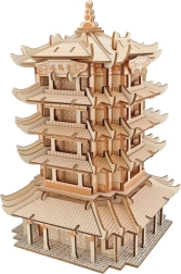 Houten 3D-puzzel Yellow Crane Tower