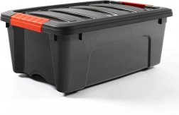 Kunststof opbergbox 12 l met deksel DOLONI, zwart