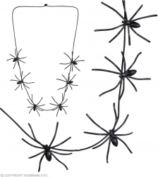 Zwarte ketting met spinnen