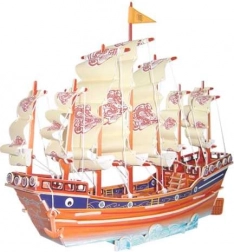 Houten 3D-puzzel Kleurrijk zeilschip