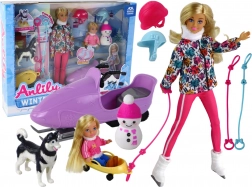 Pop ANLILY wintersporten met husky en sneeuwscooter