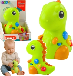 Interactieve dinosaurus op wieltjes met lichtjes en geluiden voor baby’s