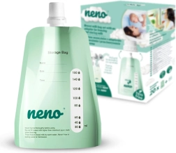 Neno moedermelkzakjes met deksels en adapter 150 ml, 20 stuks