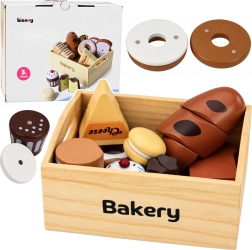 Houten mini-bakkerij – magnetische bakkerset in houten kistje (10 onderdelen)