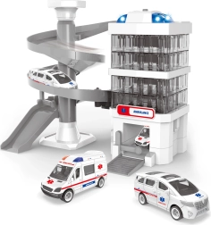 Speelset Ambulance met ziekenhuisgebouw, licht- en geluideffecten