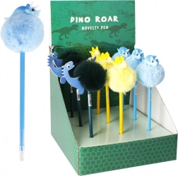 Balpen met dinosaurus en pluizige pompon