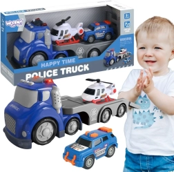 Woopie blauwe politie-sleepwagen City Truck met licht- en geluidseffecten