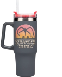 Thermo tumbler Stranger Things 1200 ml met rietje en handvat
