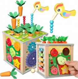 Houten educatieve kubus 6-in-1