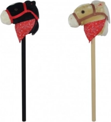 Pluchen stokpaard met geluid 80 cm, zwart