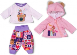BABY born kleding voor pasgeborenen 43 cm – roze hoodie, T-shirt en patchworkbroek