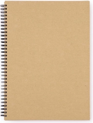 Ringblok A4 kraft met dubbele spiraal, gelamineerde kaften