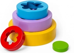 Bigjigs Toys bloemige stapeltoren van FSC-hout