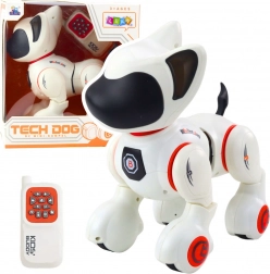 Interactieve robotische hond met afstandsbediening – wit/oranje