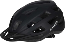 Fietshelm Rallex met klep, zwart, M 54–58 cm