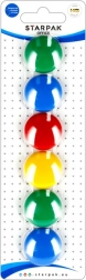 Gekleurde ronde magneten voor bord en koelkast 2,9 cm (6 stuks)
