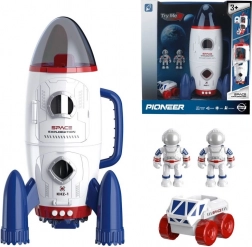 Ruimteraket met lichteffecten en astronauten 29,1 × 15,8 × 15 cm