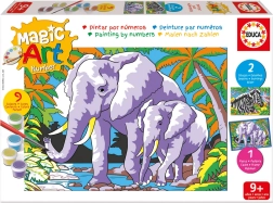 Schilderen op nummer: olifanten en zebra’s EDUCA