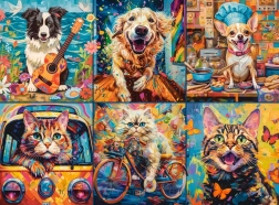 Puzzel 2000 stukjes: puppy’s, kittens en huisdieren