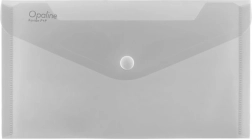 Documentenmap met drukknoop DL Opaline transparant, polypropyleen hoes voor documenten