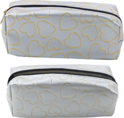 Zilveren etui met gouden hartjes