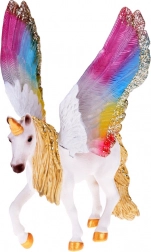 Pegasus-eenhoornfiguur met regenboogkleurige vleugels