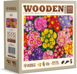 Houten puzzel bloeiende bloemen