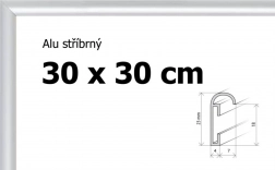 Aluminium lijst 30x30 cm in zilverkleur