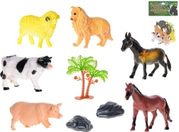 Boerderijdieren set 8–10 cm, 6 stuks met accessoires