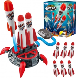 Woopie foam raketlanceerbasis met pomp, 6 raketten