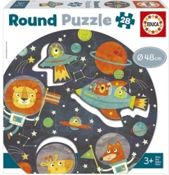 Educa ronde puzzel ruimte, 28 stukjes