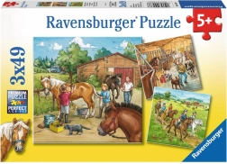 Ravensburger puzzel Dag bij de paarden 3×49 stukjes