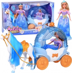 Stoffen prinsessenpop met koets en paard – betoverende set