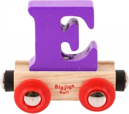 Houten wagon Bigjigs Rail met letter E