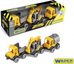 Set bouwvoertuigen Kid Cars 3 stuks kunststof 10 cm WADER