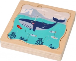 Houten gelaagde puzzel Arctische dieren