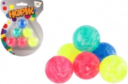 Stuiterbal 3 cm 6 stuks gemarmerd op kaart