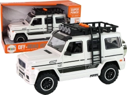 Witte batterij-aangedreven terreinwagen met licht en geluid