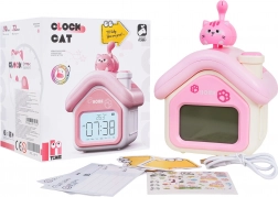 kinderwekker kattenhuis met nachtlampje en display