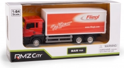 Metalen model van MAN TGS-vrachtwagen met FLIEGL-oplegger 1:64