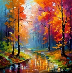 Diamantschilderen Rust in het bos 30 × 40 cm
