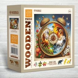 Houten puzzel Paardenklok 250 stukjes