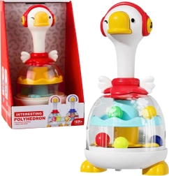 Trommeltje met kogeltjes gans rood – interactieve draaiende speelgoed