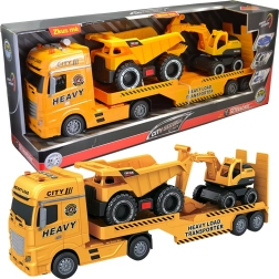 Trekker met graafmachine en vrachtwagen 1:12 CITY SERVICE CAR