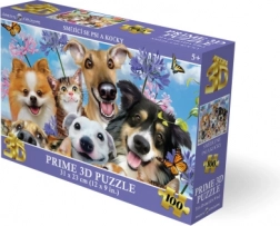 3D-puzzel lachende honden en katten 100 stukjes